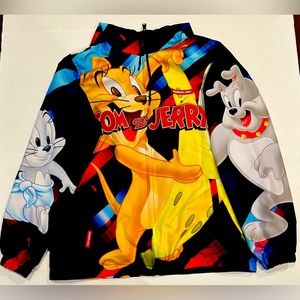 MEMBERS ONLY - TOM AND JERRY Full ZIP HOODIE WINDBREAKER Mens Size Medium Jacket